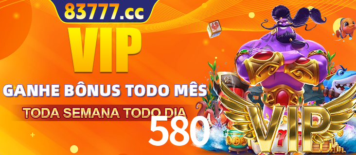 Banner promocional do 580 oferecendo 100% de recompensas adicionais contínuas para quem fizer o login diário (Daily sign-in), com um mascote de coelho.